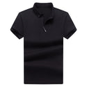 Men 2023 Turn-down Collar T-Shirts Slim Fit Cotton
