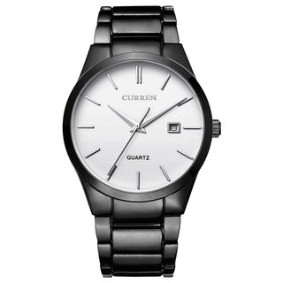 Buy black-white Business Men Watches Display Date Quartz-watch