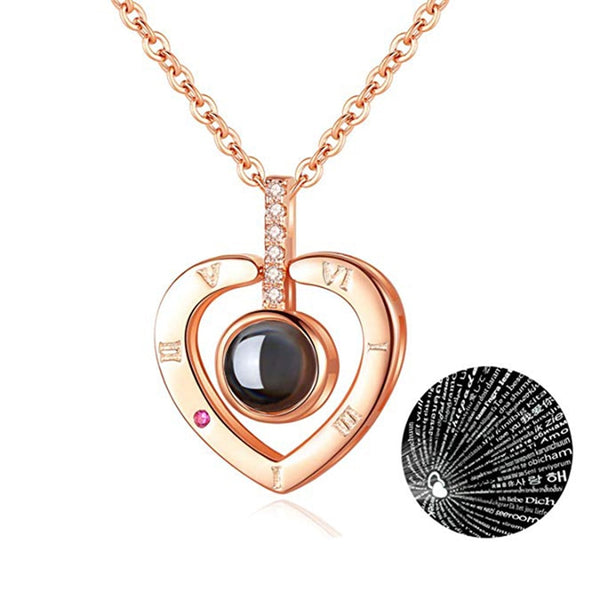I Love You Stainless Steel Pendant Valentine Day Gift Necklaces For Women