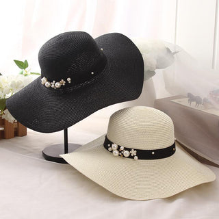 Round Top Raffia Wide Brim Straw Hats for Women
