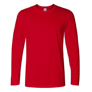 Buy red Gildan Brand Men's Long Sleeve T-shirts Spring Autumn Casual O Neck