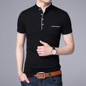 Men Mandarin Collar T-Shirt basic male short sleeve
