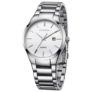 Buy silver-white Business Men Watches Display Date Quartz-watch