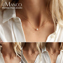 Stainless Steel Choker imitated  Pearl Necklaces for Women Gold Color