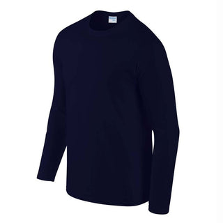 Buy navy-blue Gildan Brand Men's Long Sleeve T-shirts Spring Autumn Casual O Neck