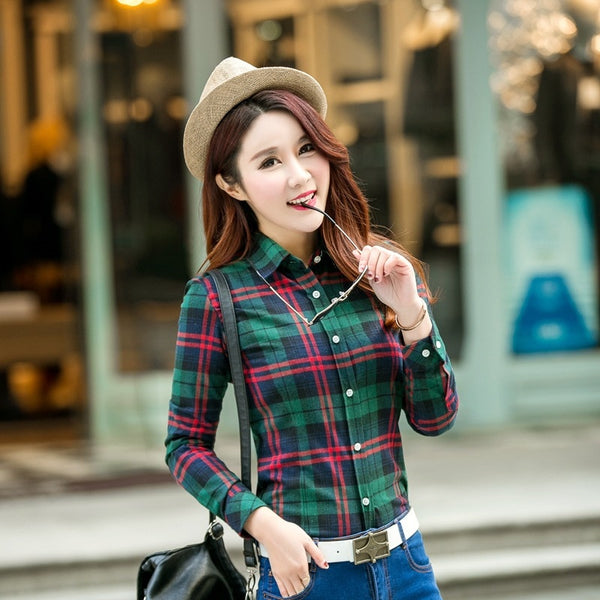 New Women Loose Blouses Thick Warm Cotton Casual Long sleeve Blouse