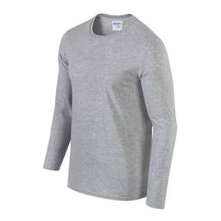 Buy gray Gildan Brand Men's Long Sleeve T-shirts Spring Autumn Casual O Neck