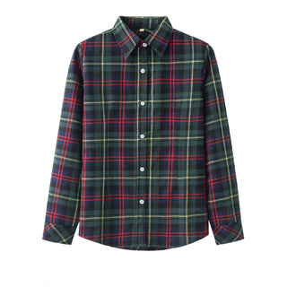 Buy b2202 2022 Spring Fashion Casual Lapel Women Plaid Checkered Flannel Shirts