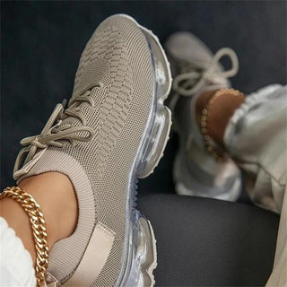 Buy khaki Womens Sneakers Trends 2023 Spring New Stretch Fabric Breathable Casual Vulcanized