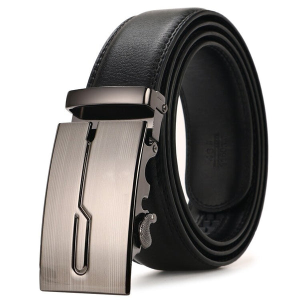 Men Belt Fashion Pu Alloy Automatic Buckle Belt