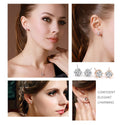 Stud Earring For Women Classic Cubic Zirconia Wedding Rose Gold Color