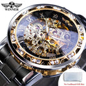 Men Diamond Luminous Gear Movement Royal Design Wrist Watch