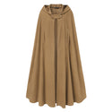 Women's Cape Hooded Open Front Cloak Loose Solid