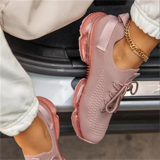 Buy pink Womens Sneakers Trends 2023 Spring New Stretch Fabric Breathable Casual Vulcanized