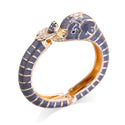New Animal Style Elephant Statement Bangle Bracelet for Women Inlaid Rhinestone Enamel
