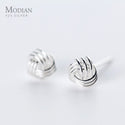 Knotted Stud Earrings for Women Sterling Silver
