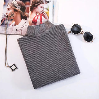 Buy gray Women Top Pull Turtleneck Pullovers Sweaters