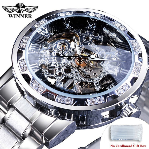 Diamond Luminous Gear Movement Royal Design Men Luxury Mechanical Wrist Watch