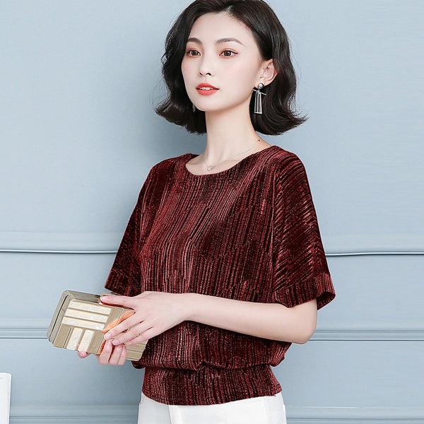 Glitter Shirt Tops Fashion Elegant Shiny Sequin Blouse Tunic