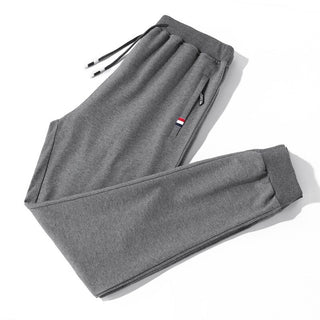 Buy pencil-dark-grey Men Cotton Sweatpants 2023 Solid Color Elasticity Trousers Drawstring
