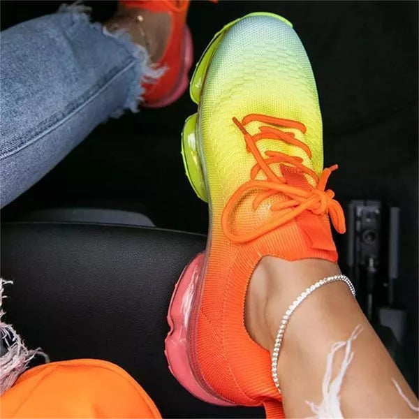 Womens Sneakers Trends 2023 Spring New Stretch Fabric Breathable Casual Vulcanized