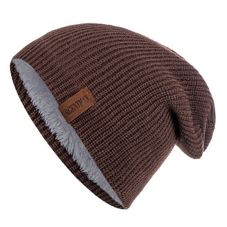Buy coffee Beanie Hat Leisure Fur Lined Winter Hats For Men Women