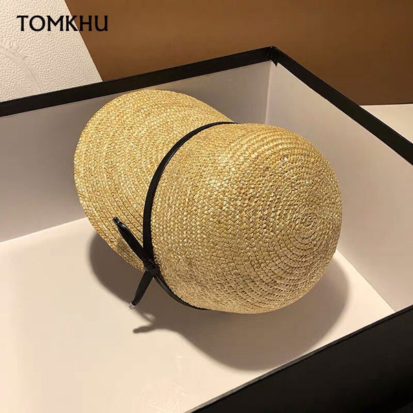 Women Straw Hat With Black Bow