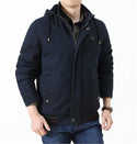 Men's Fleece-Lined Thickened Cotton-Padded Jacket Hooded