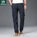 Men's Thin Trousers Loose Straight Multi-pockets