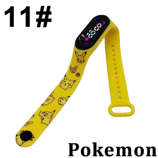 Buy 11-1pcs Pokemon Digital Watch Anime Pikachu Squirtle Eevee Charizard Student Silicone LED Watch Kids Puzzle Toys Children Birthday Gifts
