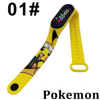 Buy 01-1pcs Pokemon Digital Watch Anime Pikachu Squirtle Eevee Charizard Student Silicone LED Watch Kids Puzzle Toys Children Birthday Gifts