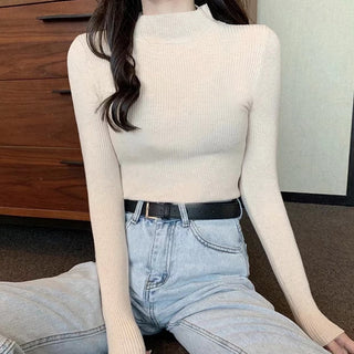 Buy style-2-white Turtleneck  Woman Knitted  Sweaters 2022
