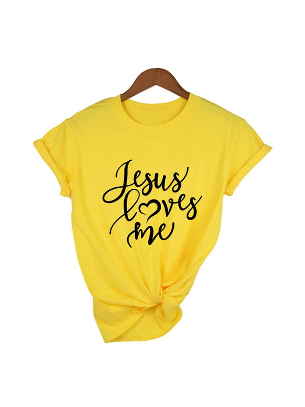 Jesus Loves Me Shirt Women Fashion Christian Religious Shirts Faith Tee