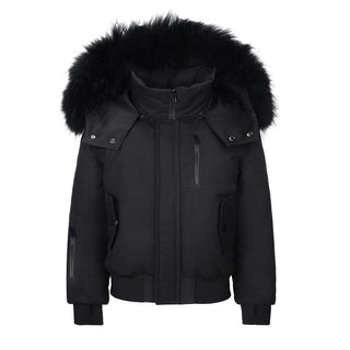 Buy black-fur New 2023 super warm filling white duck down winter coats for kids