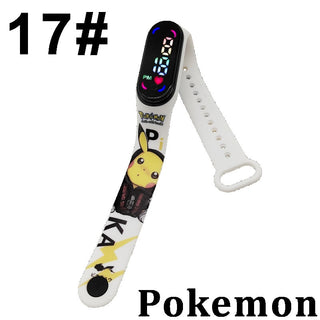 Buy 17-1pcs Pokemon Digital Watch Anime Pikachu Squirtle Eevee Charizard Student Silicone LED Watch Kids Puzzle Toys Children Birthday Gifts