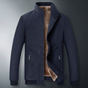 Men Warm Varsity Jacket Coat Windbreaker Winter Fleece