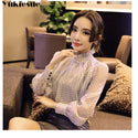 2021 summer woman top lace chiffon blouse women shirt long sleeve