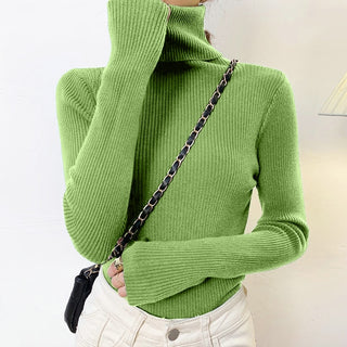 Buy green Turtleneck  Woman Knitted  Sweaters 2022