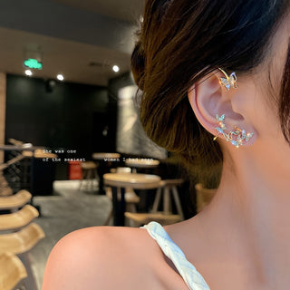 Buy d-right-ear-gold Shining Zircon Butterfly Ear Cuff Earrings for Women 1pc