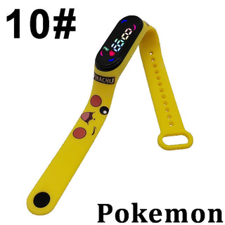 Buy 10-1pcs Pokemon Digital Watch Anime Pikachu Squirtle Eevee Charizard Student Silicone LED Watch Kids Puzzle Toys Children Birthday Gifts