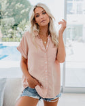 Fashion Casual Loose Lapel Button Shirt Women Solid Cotton Shirts Summer Tops