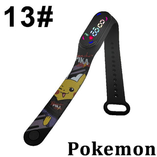 Buy 13-1pcs Pokemon Digital Watch Anime Pikachu Squirtle Eevee Charizard Student Silicone LED Watch Kids Puzzle Toys Children Birthday Gifts