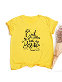 With God All Things Are Possible Print Women Christian T-Shirt