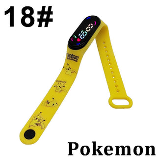 Buy 18-1pcs Pokemon Digital Watch Anime Pikachu Squirtle Eevee Charizard Student Silicone LED Watch Kids Puzzle Toys Children Birthday Gifts