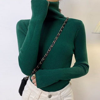 Buy dark-green Turtleneck  Woman Knitted  Sweaters 2022