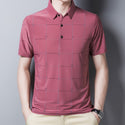 New Graphic T-shirt Men Summer Business Short Sleeved Casual Loose Plaid Turn-down Collar