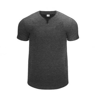 Buy dark-grey 2022 Men's New Fashion V neck Short Sleeve T Shirt Slim Fit