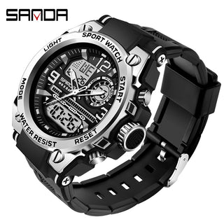 Buy 6024-silver Dual Display Men Sports Watches G Style LED Digital Waterproof Watches