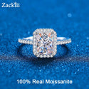Certified Women's Radiant Cut Moissanite Engagement Ring