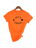 Let's Travel Print Women Aesthetic T Shirts Casual Kawaii Summer